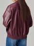 'Dulcinea' Leather Drop Shoulder Jacket - Celes Fashion